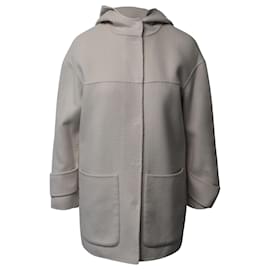 Pinko Kapuzenmantel aus cremefarbenem Polyester