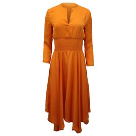 Vestido midi asimétrico Maje Imprimee en poliéster naranja