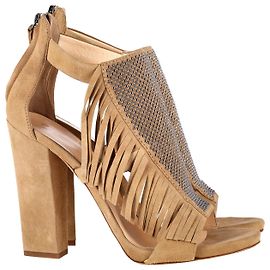 Giuseppe Zanotti Sandali Alabama con frange in camoscio Beige