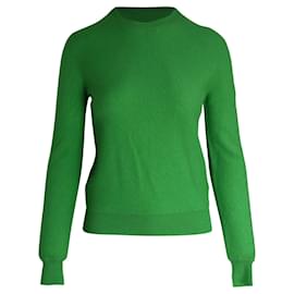 Celine-Pullover mit Rundhalsausschnitt aus grüner Wolle - Céline
