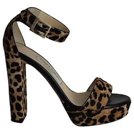 Jimmy Choo Holly Platform Sandals in Animal Print Ponyhair