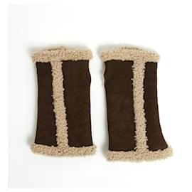 Hermès Fäustlinge aus Lammfell6.5 FINGERLOSE HANDSCHUHE