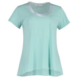 Camiseta Sacai Luck de algodón turquesa con forro de tul