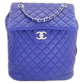 Mochila Chanel Urban Spirit Cuero de cordero azul