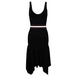 A.L.C BEIM.l.C. Anders Taschentuchsaum-Strick-Midikleid aus schwarzer Viskose