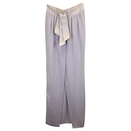 Falda larga con detalle de lazo Lanvin en acetato gris