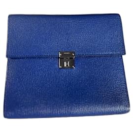 Hermès Clic 16 WOC Blu in Pelle Chevre