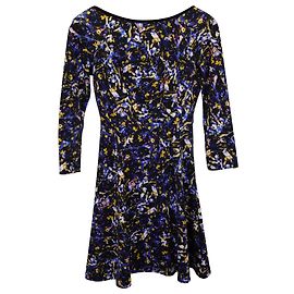 Minivestido Erdem Vivi con espalda redonda y estampado floral en algodón multicolor