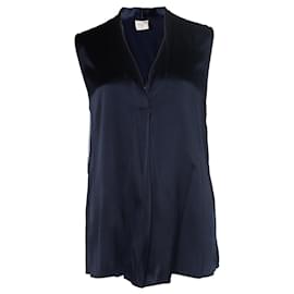 Autre Marque Pauw, Blaues ärmelloses Seidentop