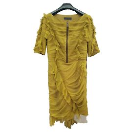 Vestido Burberry Prorsum Haute Couture de tul verde oliva