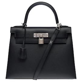 Hermès Kelly 28 in pelle Epson nera