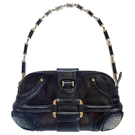 Alexander Mcqueen Python Baguette Tasche Schwarz