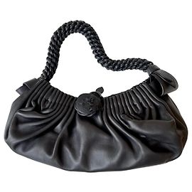 Bolsa Pouch Bottega Veneta em couro preto