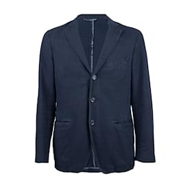 Autre Marque Blazer Altea in cotone e lino blu
