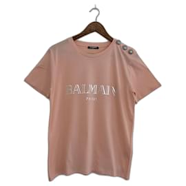 Top Balmain de algodón rosa talla 38
