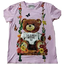 Camiseta Moschino de algodón rosa estampada