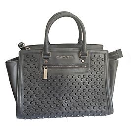 Borsa a mano Michael Kors Selma Zip Studio in pelle nera