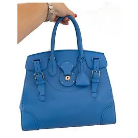 Borsa Ralph Lauren Ricky in pelle blu