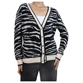 Blauer Cardigan mit Zebramuster – Größe S - Autre Marque