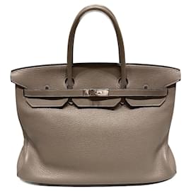 Hermès Birkin 40 Taurillon Clemence Pelle Grigia