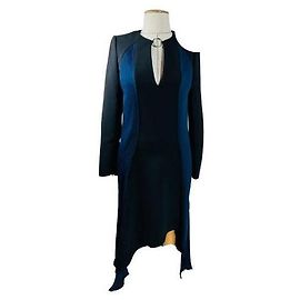 Barbara Bui Plisiertes Kleid Schwarz Blau
