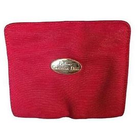 Clutch Christian Dior Rossa in Tessuto Rigato
