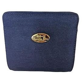Clutch Christian Dior Blu Navy in Tessuto