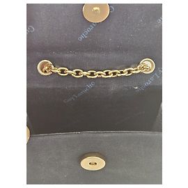 Bolsa de ombro pequena Guy Laroche em tecido moiré azul marinho