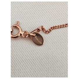 Collana Amberata Pendente Farfalla Oro Rosa Cristalli e Madreperla - Autre Marque