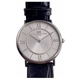 Orologio Balenciaga in Argento e Pelle Nero
