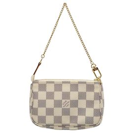 Accessori per mini pochette Louis Vuitton Damier Azur bianco