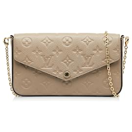 Pochette Felicie con monogramma marrone Louis Vuitton