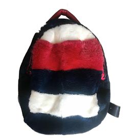 Autre Marque Iova Rucksack aus Nerz blau weiß rot