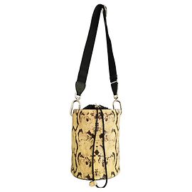Bolso bombonera Furla de piel estampado pitón amarillo y negro