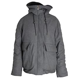 Giacca invernale Asa con cappuccio imbottito di Acne Studios in lana grigia