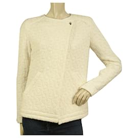 IRO Heddi Creme Texturizado Tecido Snap Button Cardigan Tamanho da jaqueta 36