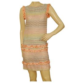 Missoni Mare Mehrfarbiges, ärmelloses, gerüschtes Kleid in Minilänge 40
