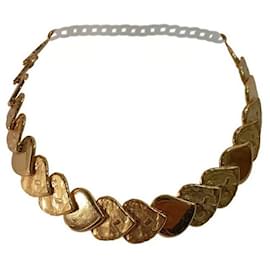 Collier Ras du Cou Yves Saint Laurent Cœurs Articulés Dorés