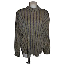 Zara Metallic Mesh Oberteil Größe M