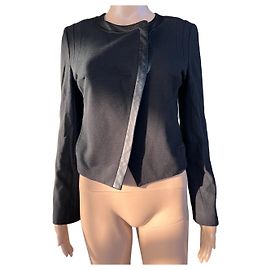 Jaqueta de couro Diane Von Furstenberg Preta