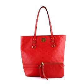 LOUIS VUITTON - Borsa tote Citadine in pelle rossa goffrata