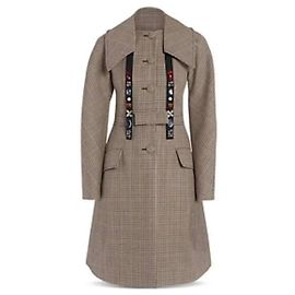 Lanvin Fit-and-Flare Virgin Wool Kimono Sleeve Coat Beige Size 40