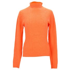 Rollkragenpullover von Philosophy Di Lorenzo Serafini aus orangefarbener Schurwolle