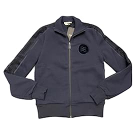 Fendi Karligraphy Jacke aus Baumwolle Navy Blau