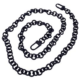 Alça de ombro Louis Vuitton em metal preto 92,5 cm