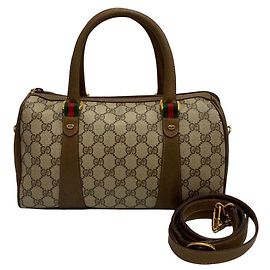Borsa a tracolla Horsebit in tela GG marrone Gucci Beige