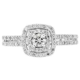 Autre Marque Ring „Der Diamantaire“ T.52 Funkelndes Diamantquadrat