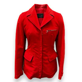 Prada Blazer Rosso in Cotone Taglia M