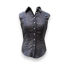 Versace Camisa sin mangas Pisace de seda negra M