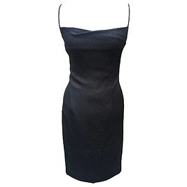 Christian Dior Schwarzes Glitzer Abendkleid S